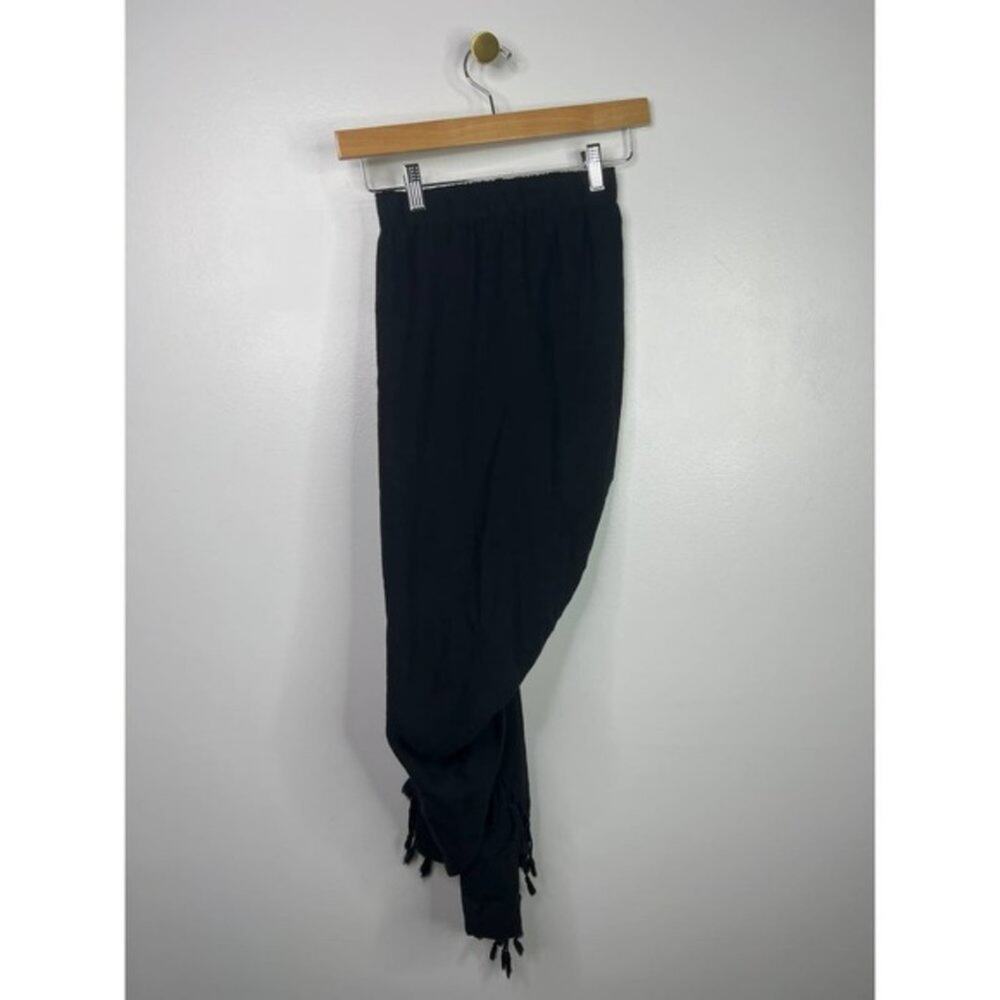 NWT Just Bee Queen Tulum Ruched Cotton Side Black Midi Zip Skirt Size: XS - Picture 7 of 8